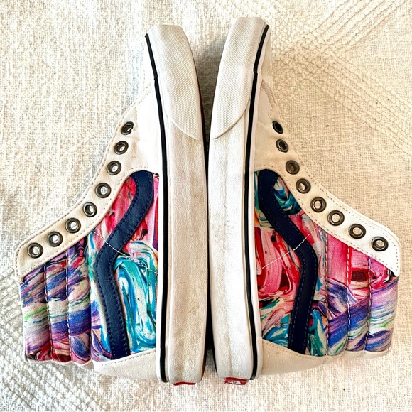 Vans High Top Canvas in Paint Swirl Canvas Size W7 M5.5 - Picture 1 of 8
